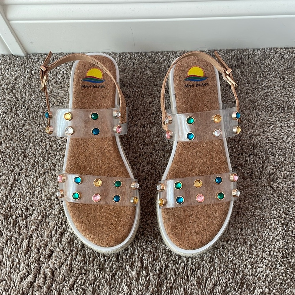 Maui Island Colorful Cork Sandals Size 11